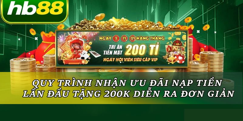 Quy trình nhận ưu đãi nạp tiền lần đầu tặng 200k diễn ra đơn giản